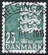 FRIMÆRKER DANMARK | 2010 - AFA 402E - Lille Rigsvåben - 25,00 Kr. mørkegrøn - Pragt Stemplet Helsingør